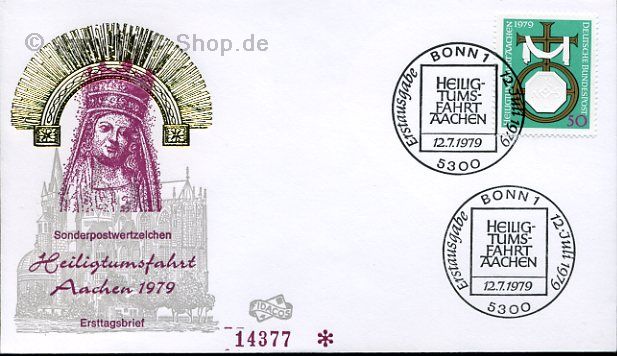 Ersttagsbrief BUND Mi-Nr: 1017, Heiligtumsfahrt Aachen
