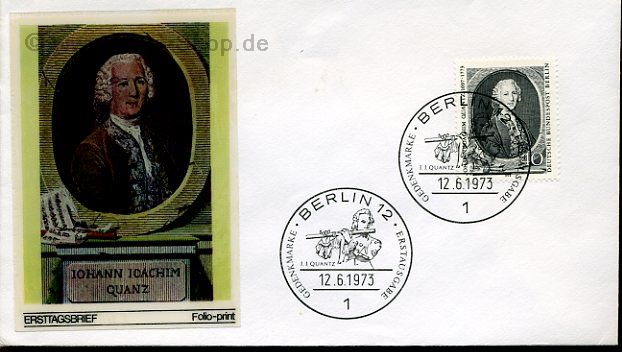 Ersttagsbrief BERLIN Mi-Nr: 454, 200. Todestag von Johann Joachim Quantz