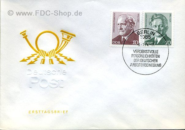 Ersttagsbrief DDR Mi-Nr: 1910-1911, Persönlichkeiten der deutschen Arbeiterbewegung