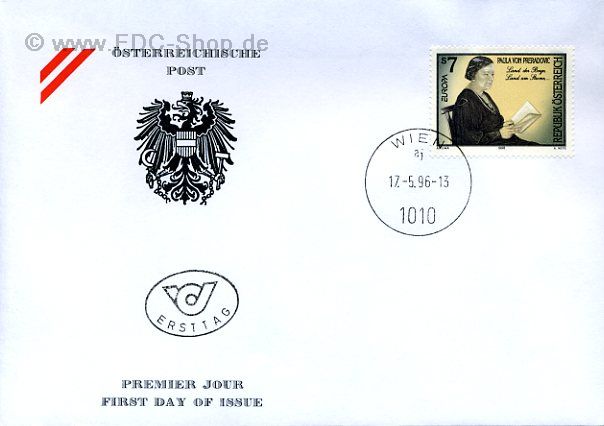 Ersttagsbrief Österreich Mi-Nr: 2189, Europa, Paula von Preradovic