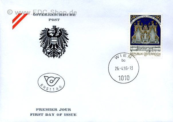 Ersttagsbrief Österreich Mi-Nr: 2184, 100. Todestag von Anton Bruckner