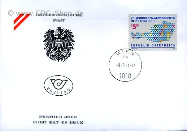 Ersttagsbrief Österreich Mi-Nr: 2135, Volksgruppen-Minderheiten in Österreich