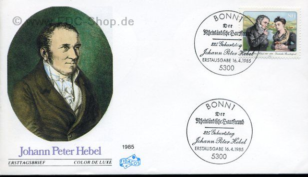 Ersttagsbrief BUND Mi-Nr: 1246, 225. Geburtstag von Johann Peter Hebel