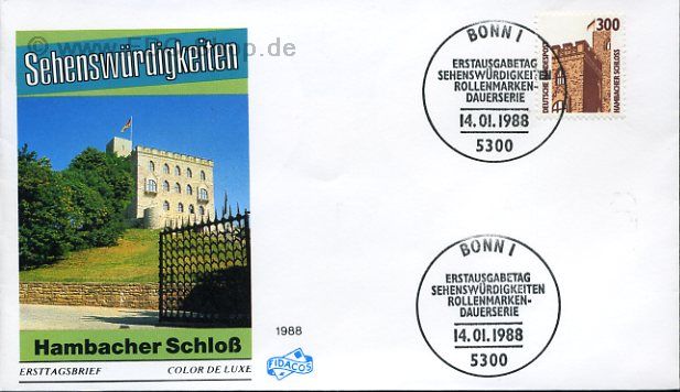 Ersttagsbrief BUND Mi-Nr: 1348, Freimarke: Sehenswürdigkeiten