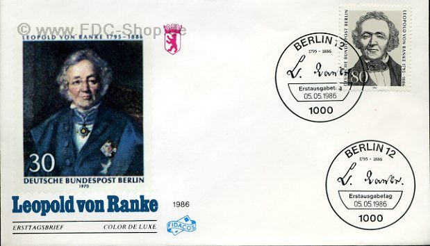 Ersttagsbrief BERLIN Mi-Nr: 759, 100. Todestag von Leopold von Ranke