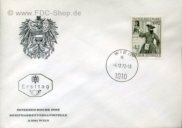 Ersttagsbrief Österreich Mi-Nr: 1404, Tag der Briefmarke 1972