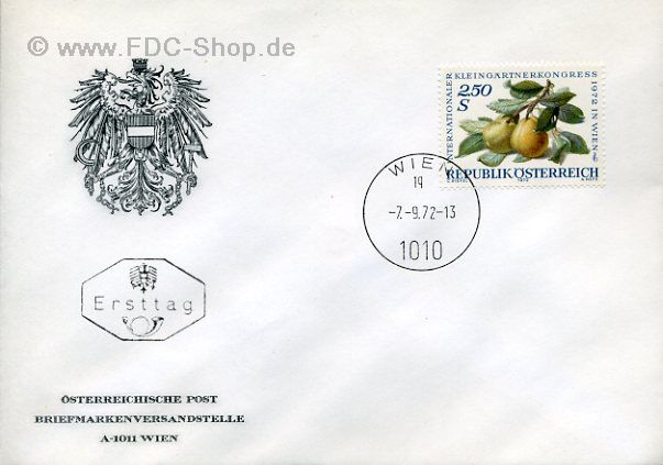 Ersttagsbrief Österreich Mi-Nr: 1394, Internationaler Kleingärtnerkongreß