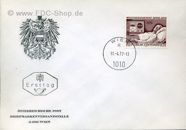 Ersttagsbrief Österreich Mi-Nr: 1386, Welt-Herzmonat