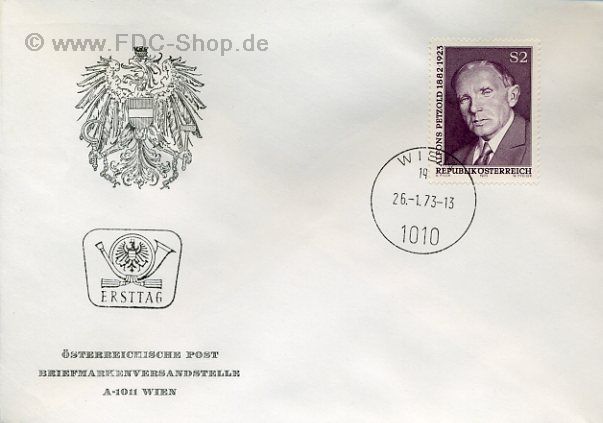 Ersttagsbrief Österreich Mi-Nr: 1410, 50. Todestag von Alfons Petzold