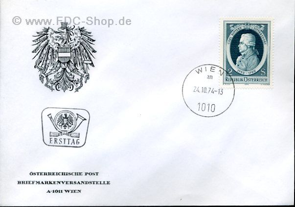 Ersttagsbrief Österreich Mi-Nr: 1470, 175. Todestag von Carl Ditters von Dittersdorf