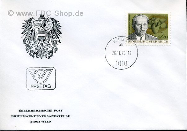 Ersttagsbrief Österreich Mi-Nr: 1534, 100. Geburtstag von Viktor Kaplan