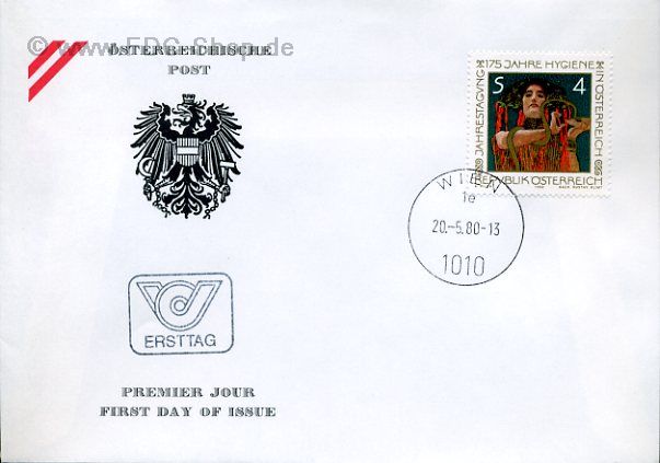 Ersttagsbrief Österreich Mi-Nr: 1643, Jahrestagung "175 Jahre Hygiene in Österreich"
