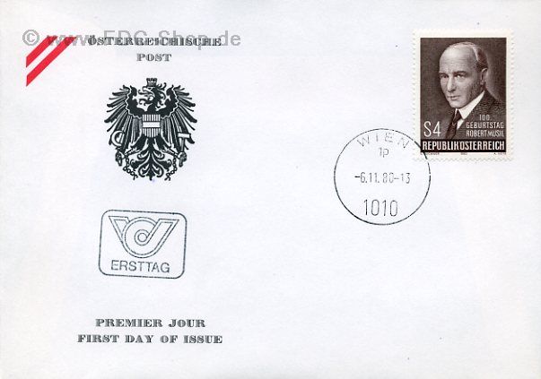 Ersttagsbrief Österreich Mi-Nr: 1661, 100. Geburtstag von Robert Musil