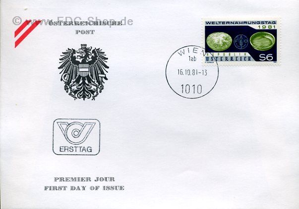 Ersttagsbrief Österreich Mi-Nr: 1686, Welternährungstag