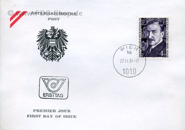 Ersttagsbrief Österreich Mi-Nr: 1692, 100. Geburtstag von Stefan Zweig