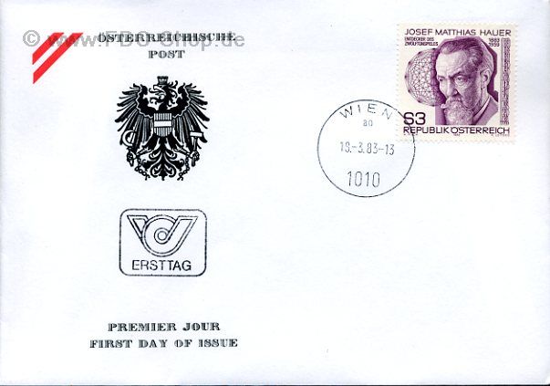 Ersttagsbrief Österreich Mi-Nr: 1733, 100. Geburtstag von Josef Matthias Hauer