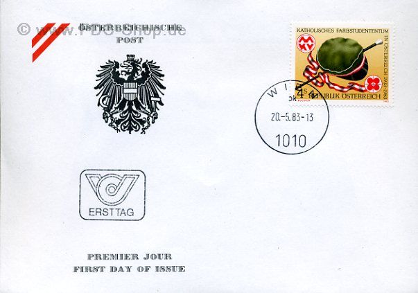 Ersttagsbrief Österreich Mi-Nr: 1739, 500 Jahre Katholisches Farbstudententum in Österreich