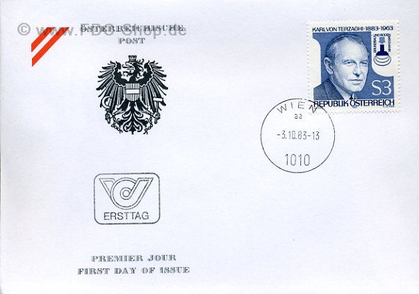 Ersttagsbrief Österreich Mi-Nr: 1753, 100. Geburtstag von Karl von Terzaghi