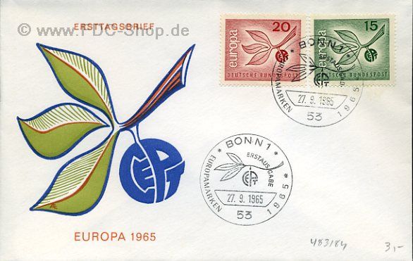 Ersttagsbrief BUND Mi-Nr: 483-484, Europa