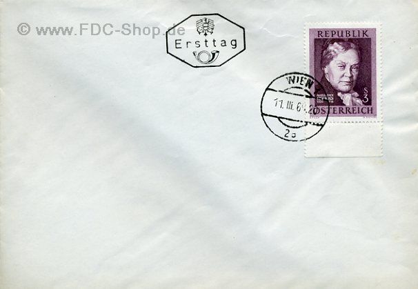 Ersttagsbrief Österreich Mi-Nr: 1203, 50. Todestag von Marie von Ebner-Eschenbach