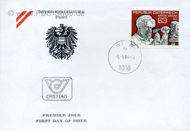 Ersttagsbrief Österreich Mi-Nr: 1764, 50. Todestag von Anton Hanak