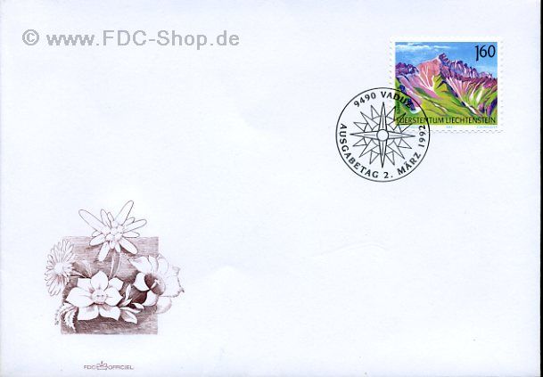 Ersttagsbrief Liechtenstein Mi-Nr: 1038, Berge; Schwarzhorn
