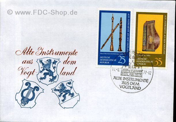Ersttagsbrief DDR Mi-Nr: 2226-2227, Alte Musikinstrumente aus dem Vogtland