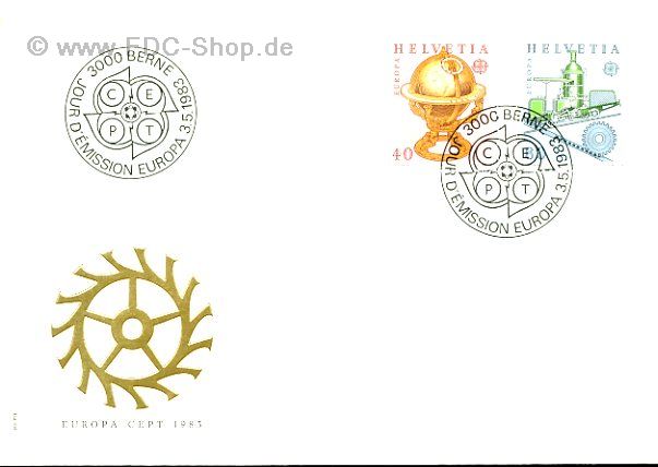 Ersttagsbrief Schweiz Mi-Nr: 1249-1250, Europa; Hummelsglobus, Zahnradbahn