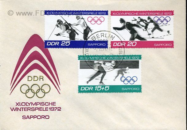 Ersttagsbrief DDR Mi-Nr: 1727-1729, Olympische Winterspiele 1972, Sapporo