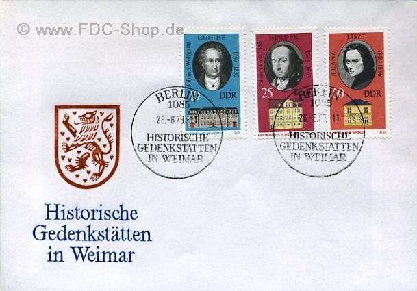 Ersttagsbrief DDR Mi-Nr: 1856+1859+1861, Historische Gedenkstätten in Weimar