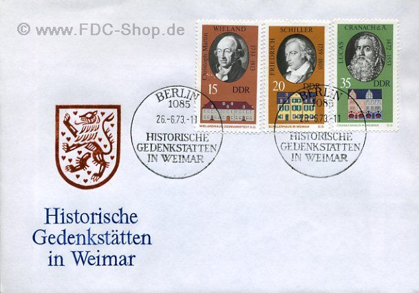 Ersttagsbrief DDR Mi-Nr: 1857+1858+1860, Historische Gedenkstätten in Weimar