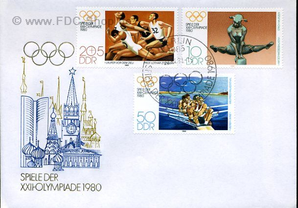 Ersttagsbrief DDR Mi-Nr: 2503-2505, Olympische Sommerspiele, Moskau