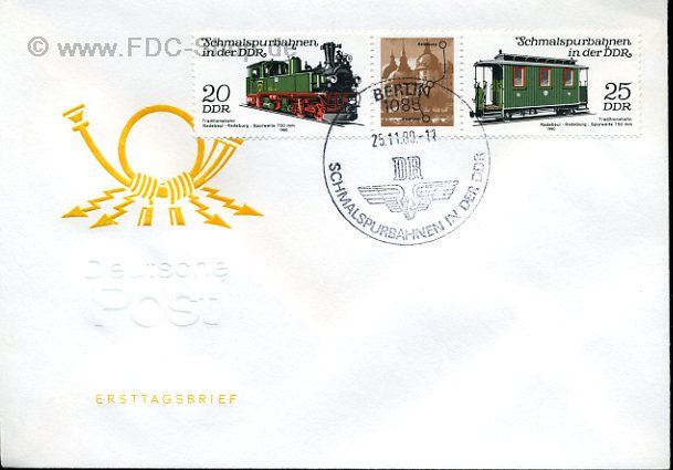 Ersttagsbrief DDR Mi-Nr: 2562+2564, Schmalspurbahnen