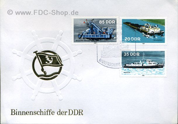 Ersttagsbrief DDR Mi-Nr: 2652+2654+2656, Binnenschiffe