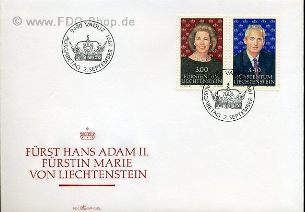 Ersttagsbrief Liechtenstein Mi-Nr: 1024-1025, Fürstenpaar