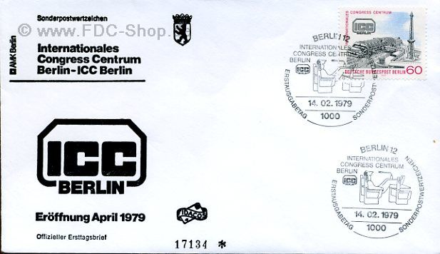 Ersttagsbrief BERLIN Mi-Nr: 591, Eröffnung des Internationalen Congress-Centrums, Berlin