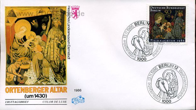 Ersttagsbrief BERLIN Mi-Nr: 769, Weihnachten 1986