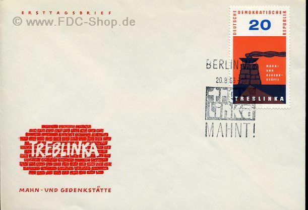 Ersttagsbrief DDR Mi-Nr: 975, Internationale Mahn- und Gedenkstätten; Treblinka