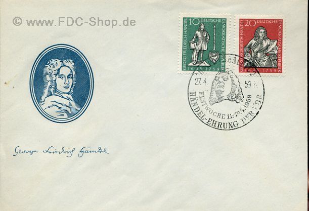 Ersttagsbrief DDR Mi-Nr: 682-683, 200. Todestag von Georg Friedrich Händel