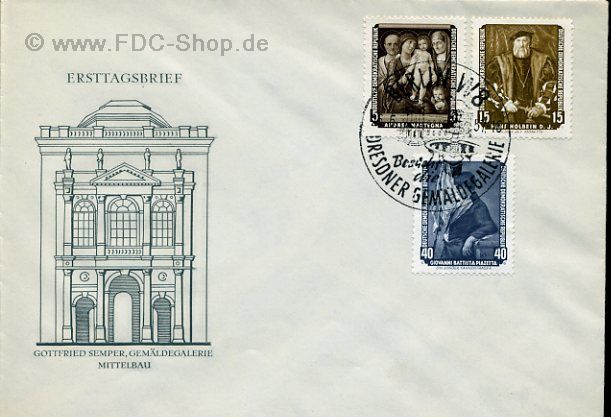 Ersttagsbrief DDR Mi-Nr: 586+588+591, Von der Sowjetunion zurückgeführte Gemälde der Dresdener Gemäldegalerie