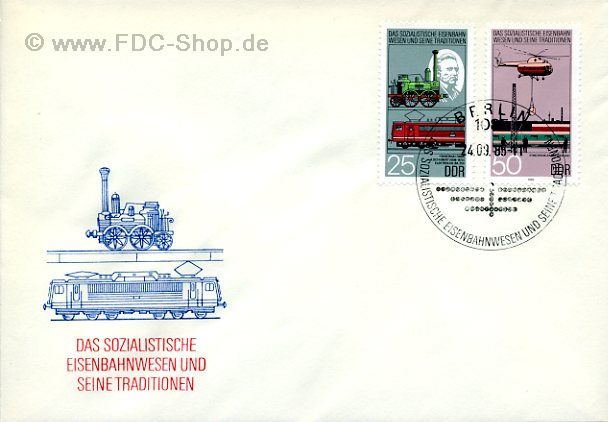 Ersttagsbrief DDR Mi-Nr: 2969-2970, Eisenbahnwesen