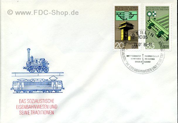 Ersttagsbrief DDR Mi-Nr: 2968+2971, Eisenbahnwesen