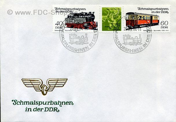 Ersttagsbrief DDR Mi-Nr: 2865+2866, Schmalspurbahnen