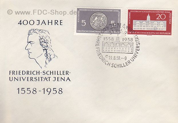 Ersttagsbrief DDR Mi-Nr: 647-648, 400 Jahre Friedrich-Schiller-Universität, Jena