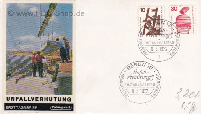 Ersttagsbrief BERLIN Mi-Nr: 403+406, Freimarken: Unfallverhütung