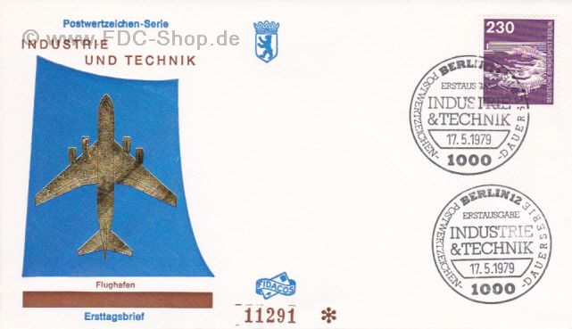 Ersttagsbrief BERLIN Mi-Nr: 586, Freimarken: Industrie und Technik; Flughafen Frankfurt