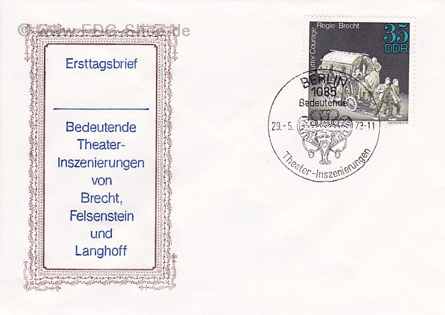 Ersttagsbrief DDR Mi-Nr: 1852, Bedeutende Theaterinszenierungen