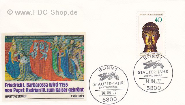 Ersttagsbrief BUND Mi-Nr: 933, Stauferjahr in Baden-Würtemberg