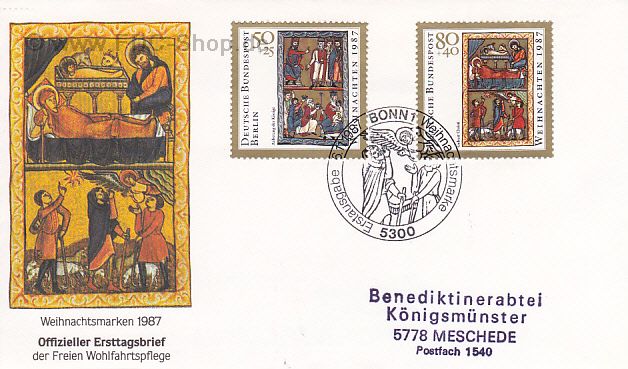 Ersttagsbrief BUND Mi-Nr: 1346, Weihnachten + BERLIN-Ausgabe