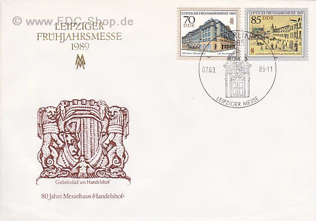Ersttagsbrief DDR Mi-Nr: 3235-3236, Leipziger Frühjahrsmesse